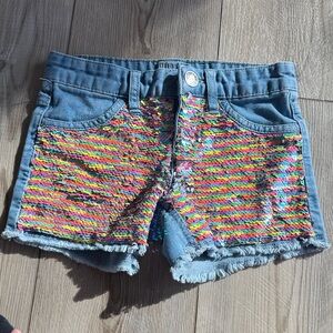 Justice Multicolor Sequin Kids Denim Shorts